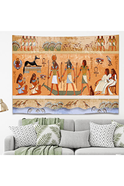 GREENDECOR مفرش حائط مصري عتيق - سجادة، منتج فني وديكور