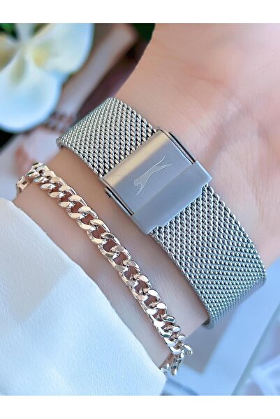 Slazenger 30 Mt Water Resistant Women's Wristwatch with Steel Bracelet Gift - BSL.09.2240.3.01