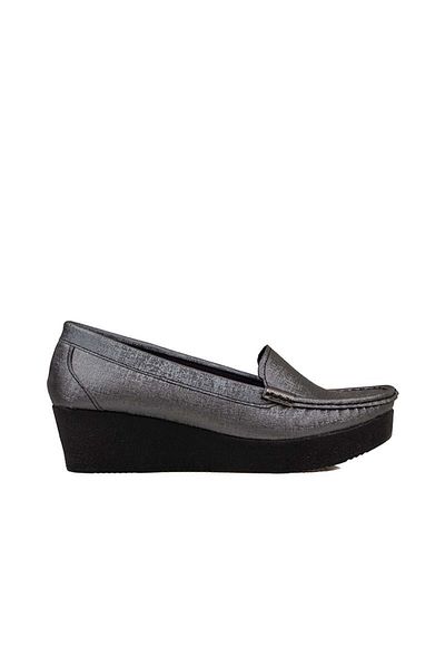 m2s Silver Comfort Wedge Casual Shoes