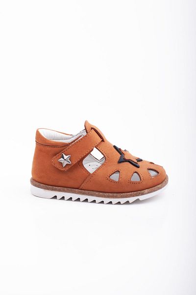 Süperland Genuine Leather First Step Sandals for Baby Boy - Orthopedic Sole and Lightweight
