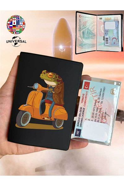 Cekuonline Traveler Frog Pattern Smooth Surface Leather Passport Cover Case Suitable for All Country Passports