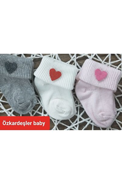 ÖZKARDEŞLER BABY Set of 3 Baby Curly Socks - Felt Fuzzy Covered