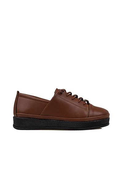 Trend Adımlar Tan Elastic Flat Women's Comfort Shoes