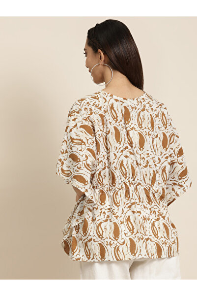 Sassafras By Styli Paisley Print Short Kaftan Top