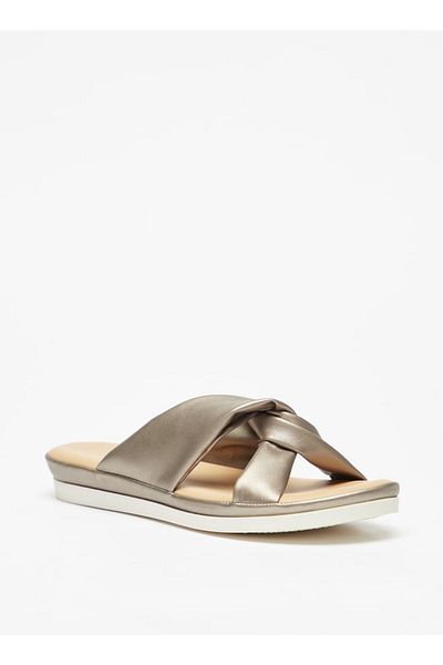 Le Confort Knot Detail Slip-On Sandals with Flatform Heels