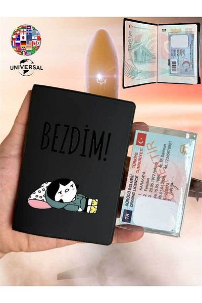 Cekuonline جراب Bezdim من الجلد ذو السطح الأملس لجواز السفر مناسب لجميع جوازات السفر في البلاد