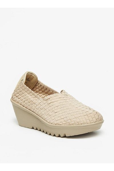 Celeste Women's Textured Slip-On Shoes with Wedge Heel