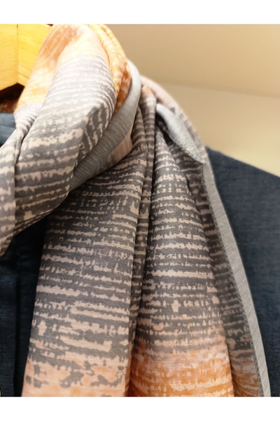 Akel Pastel Tone Patterned Cotton Shawl - Size 75x185