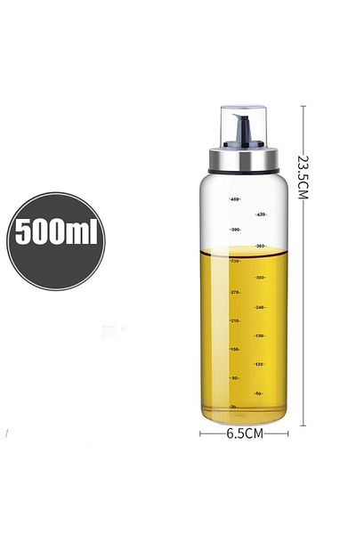Kingstone 500ml Sippy Glass Oil Pot - 2 Pieces, (Island Resistant) Smart Oil Pot