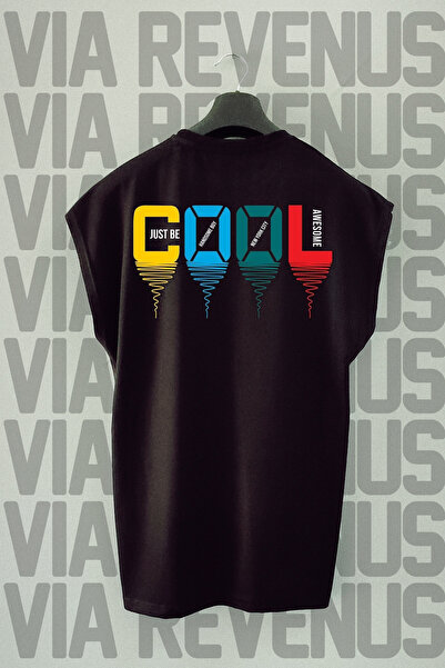 Vordevia Crni sport T-shirt - COOL Štampano, bez rukava