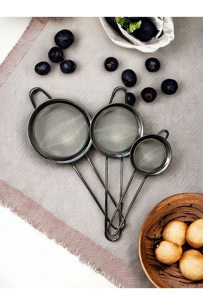 HİNESSA 3 Size Tea Strainer 3 Piece Strainer