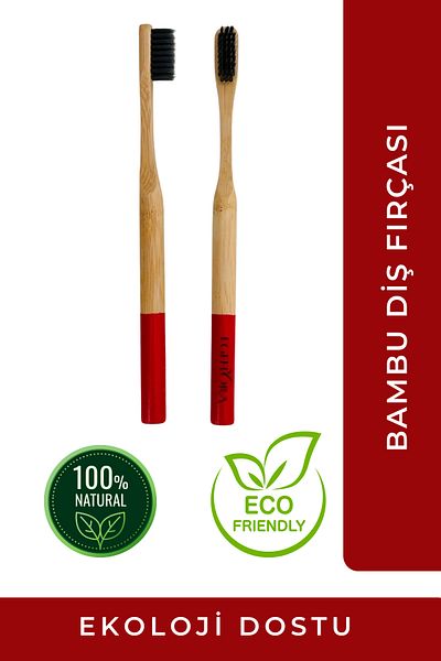 Egeflora Bamboo Toothbrush Adult Red