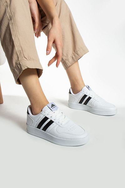İnan Ayakkabı Women's White Sneakers (3 cm Sole)