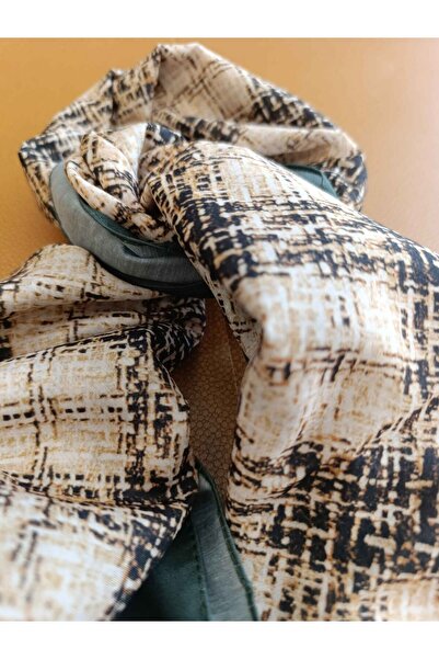 Akel Βαμβακερό σάλι με τετράγωνο ριγέ μοτίβο μεγέθους 75x185