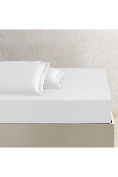Linens ملاءة سرير ليوسيل كينج بيضاء
