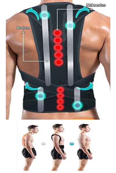 Ankaflex Dik Duruş Korsesi Kamburluk Önleyici Korse Balenli Manyetik Sırt Kor...