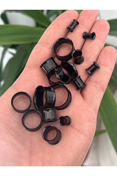 Karınca Piercing Tek Parça Siyah Tünel Piercing Paslanmaz Cerrahi Çelik Piercing Plug Ear Flesh Tunnel