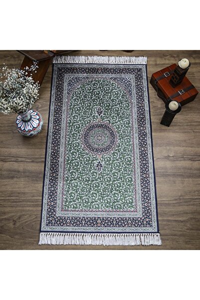 Asyabayrak Зелений розкішний шовковий килимок для молитви