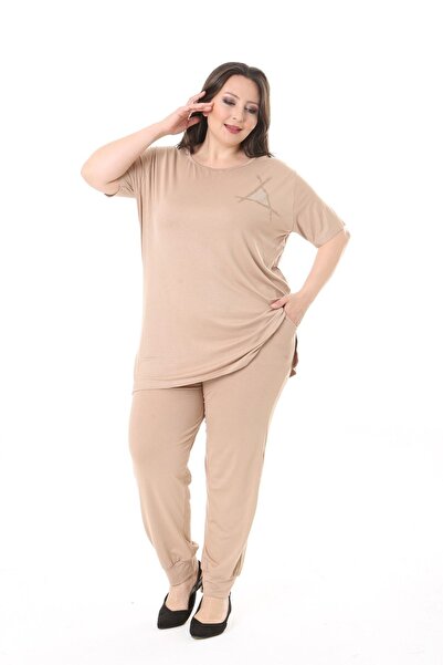 xlargebutik Μεγάλο Μέγεθος - Σετ Ρούχων Super Badal Mink