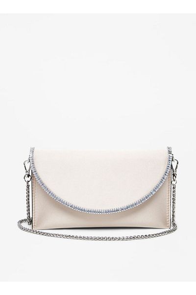 Celeste Satin Clutch with Crystal Detail