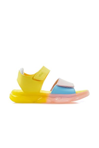 Vicco VİCCO LAURA Girls' Sandals - Anatomical Sole, Worked Daily (22-30) Bk Yellow Powder 24Y 321.223