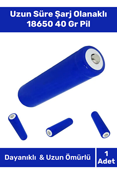 Carlburn Özel Üretim Dayanıklı Uzun Süre Şarj Olanaklı 18650 40 Gr Radyo Fener Vantilatör Pili - 1 Adet