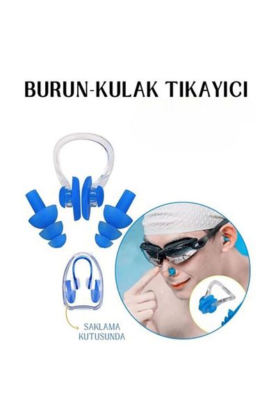 CNGZSHOP Pool Ear Nose Plug Plug Apparatus Nose Ear Plug Set Blue