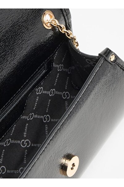 Celeste Textured Crossbody Bag with Chain Strap and Magnetic Closure - W 8 x H 11.5 x D 25.5 cm