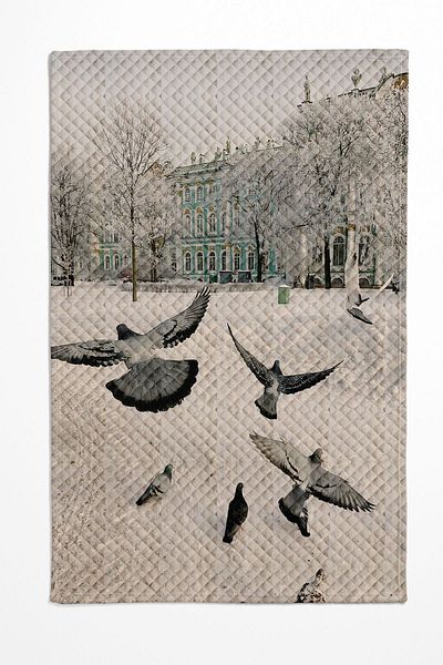 Else Halı Patterned Printed Flying Birds - Single Decorative Bed Pique Set