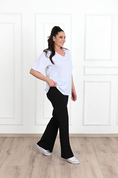 Koza Butik V-neck Large Size Women's T-shirt - 1297-22