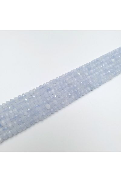 Yüksel Boncuk 4x6 mm Facet Cut Aquamarine Natural Stone String