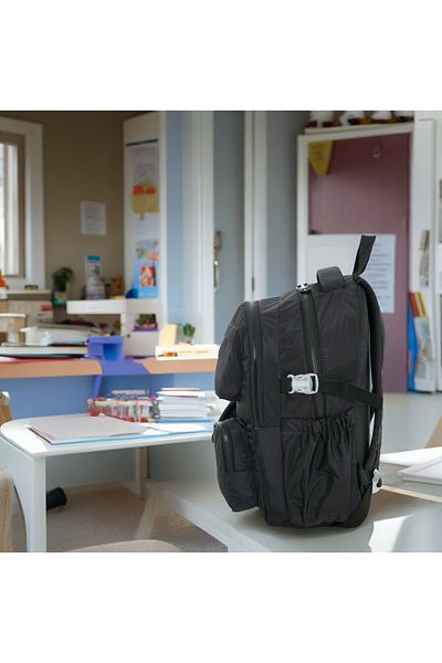 Shopiolog Kawaii Primary School Backpack - Waterproof Memory Fabric, 3 Compartments with Water Bowl, Laptop Compartment, 2 Pockets