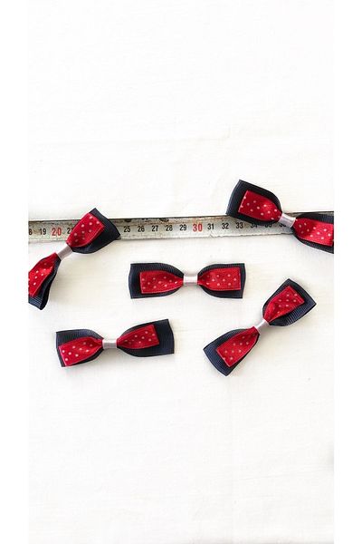 Ozpas Φιόγκος Σατέν Navy Blue Red Polka Dot 30τμχ