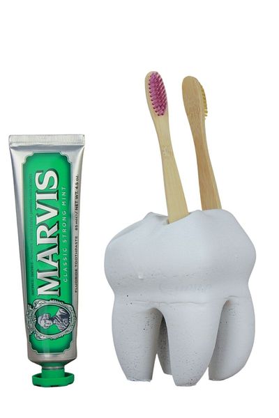 Evene White Color Toothbrush Stand - Model 5 Countertop