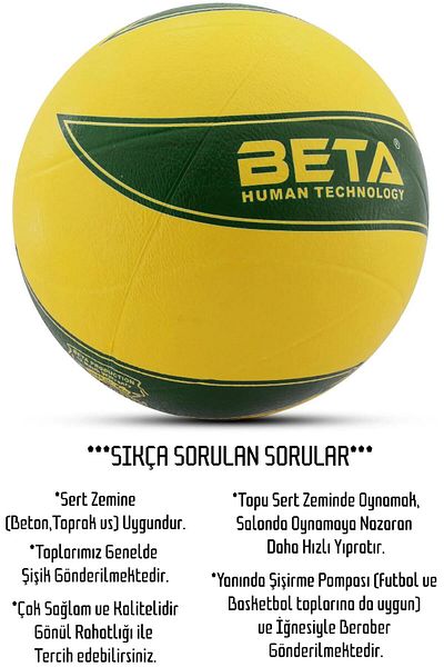 Ozsport Green Beta Volleyball Ball and Pump Included Set - Rubber, Seamless Solid Production