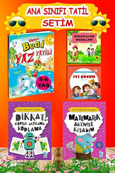 Damla Yayınları Anasınıfı 5-6 Yaş Yaz Tatil Kitabı Seti (5 Parça)
