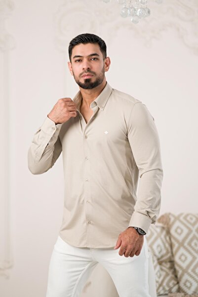 Paul Martin Ανδρικό πουκάμισο - Slimfit, Lycra, Κουμπί πέτο, Βαμβακερό, Μακρύ μανίκι, Καλοκαίρι