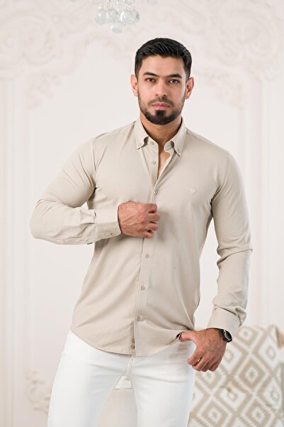 Paul Martin Ανδρικό πουκάμισο - Slimfit, Lycra, Κουμπί πέτο, Βαμβακερό, Μακρύ μανίκι, Καλοκαίρι