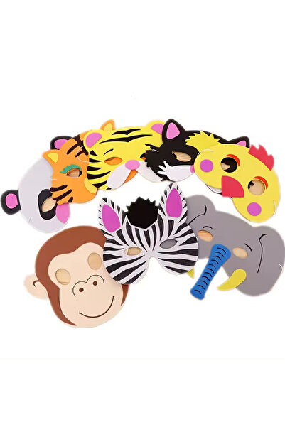 Probest DESIGN 12 Adet - Çocuk Maskesi, Çocuklar için EVA Hayvan Maskeleri, D...