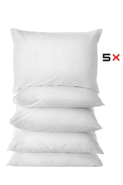 Evene Pillow Bead Fiber 5 Pieces Antibacterial Filling Extra Soft Sleeping Pillow Cotton Case 700gr