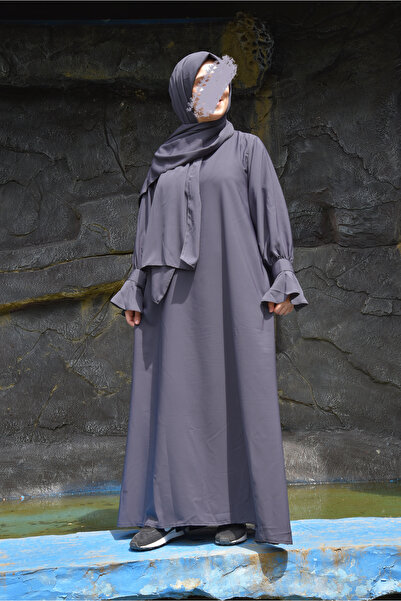 Ns nowascarf Medina Anthracite Hijab Dress - Silk Nowa Set
