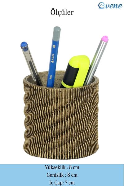 Evene Gold Antique Pen Holder - Color Desk Pen Holder Model 5