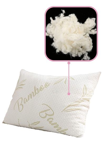 Pandogo Wool Pillow Natural Air Conditioning Pillow with Bamboo Cover 1 Piece