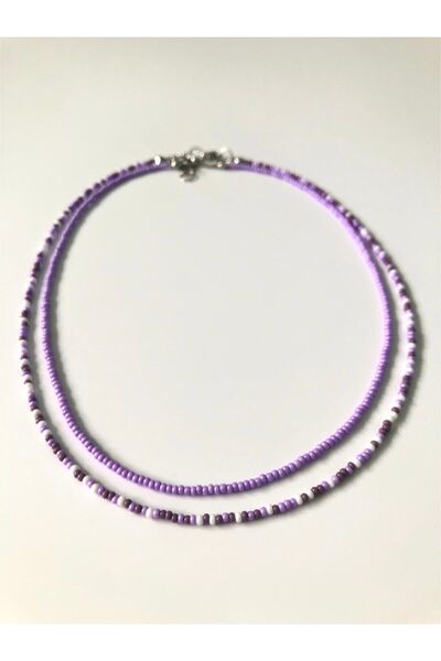 Handmade Minimal Boncuk Ikili Kolye Seti