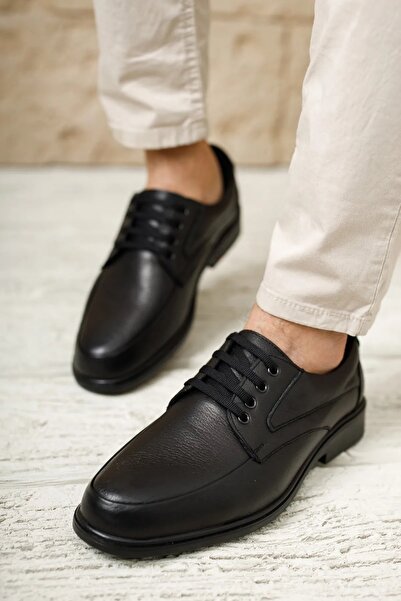 Deripabuc Hakiki Deri Siyah Erkek Deri Casual Ayakkabı Mrd7-0691