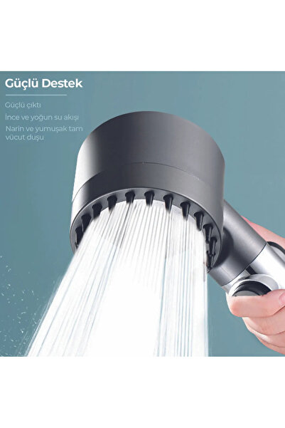 abnturk Çok Fonksiyonlu Masaj Etkili Ayarlanabilir Filtreli Arıtmalı Duş Başl...