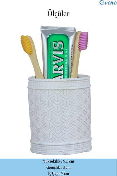 Evene 4 Model White Color Toothbrush Stand, Counter Top