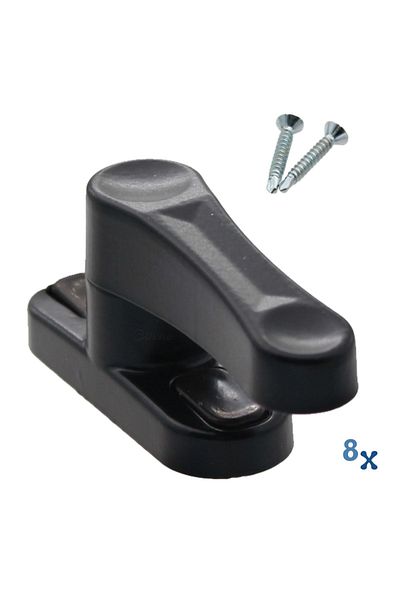 Evene Black Window Safety Lock 8 Pieces Children's Burglar Lock Pull-Out Metal Lock