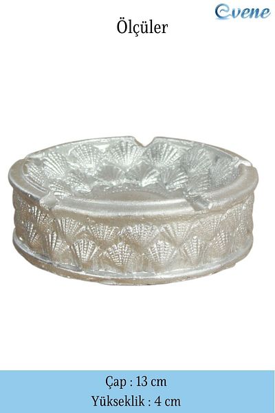 Evene Silver Colored Decorative Ash Tray - Oyster Model