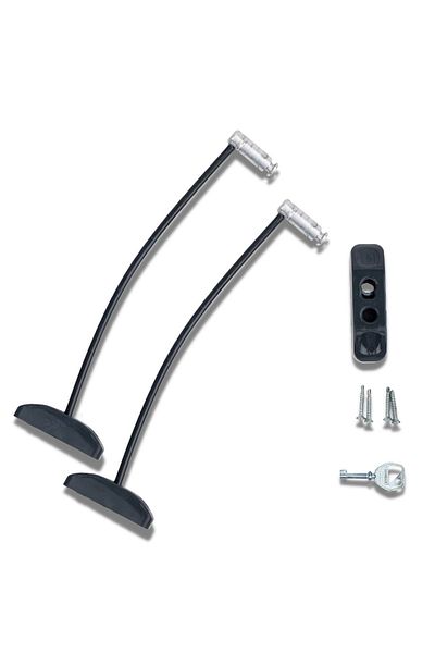 Evene قفل نافذة أنثراسايت مع حبلين لسلامة الأطفال، قفل أمان للأطفال من Pimapen PVC